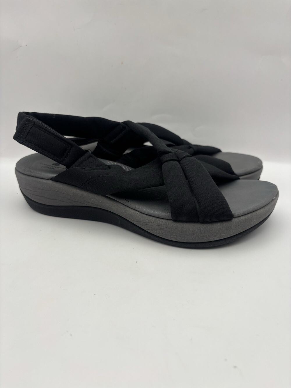 Clarks Cloudsteppers Arla Primrose Black Sandals Women Size 6.5